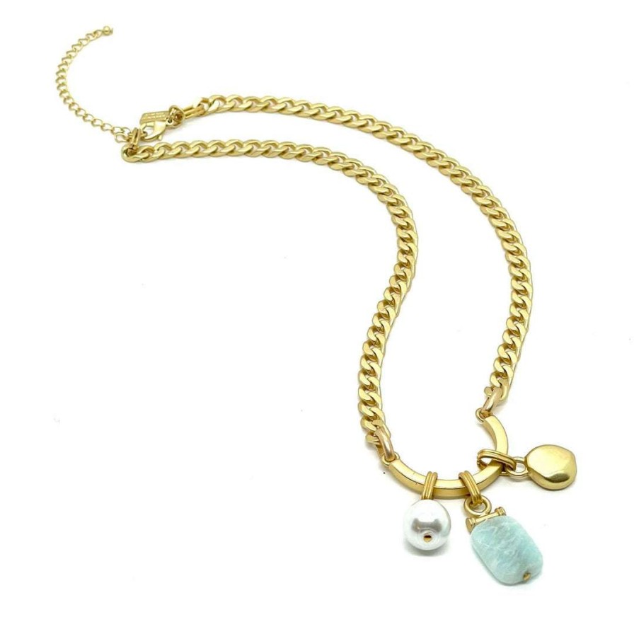 Necklaces * | Deborah Grivas Horseshoe Amazonite Charm Necklace