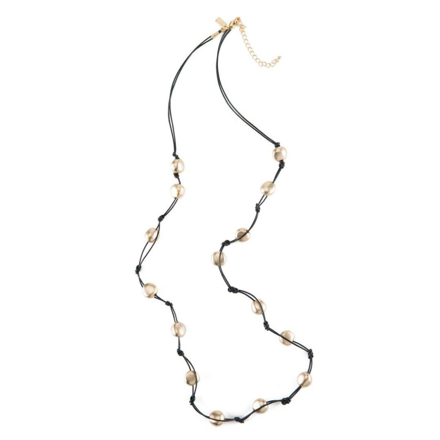 Necklaces * | Deborah Grivas Matte Gold Pebble Bead Layer Necklace Necklaces