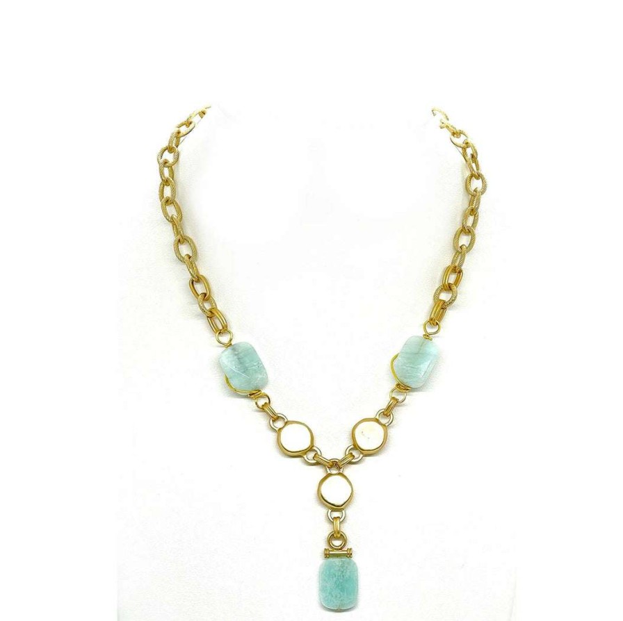 Necklaces * | Deborah Grivas Amazonite Chain Necklace New Arrivals