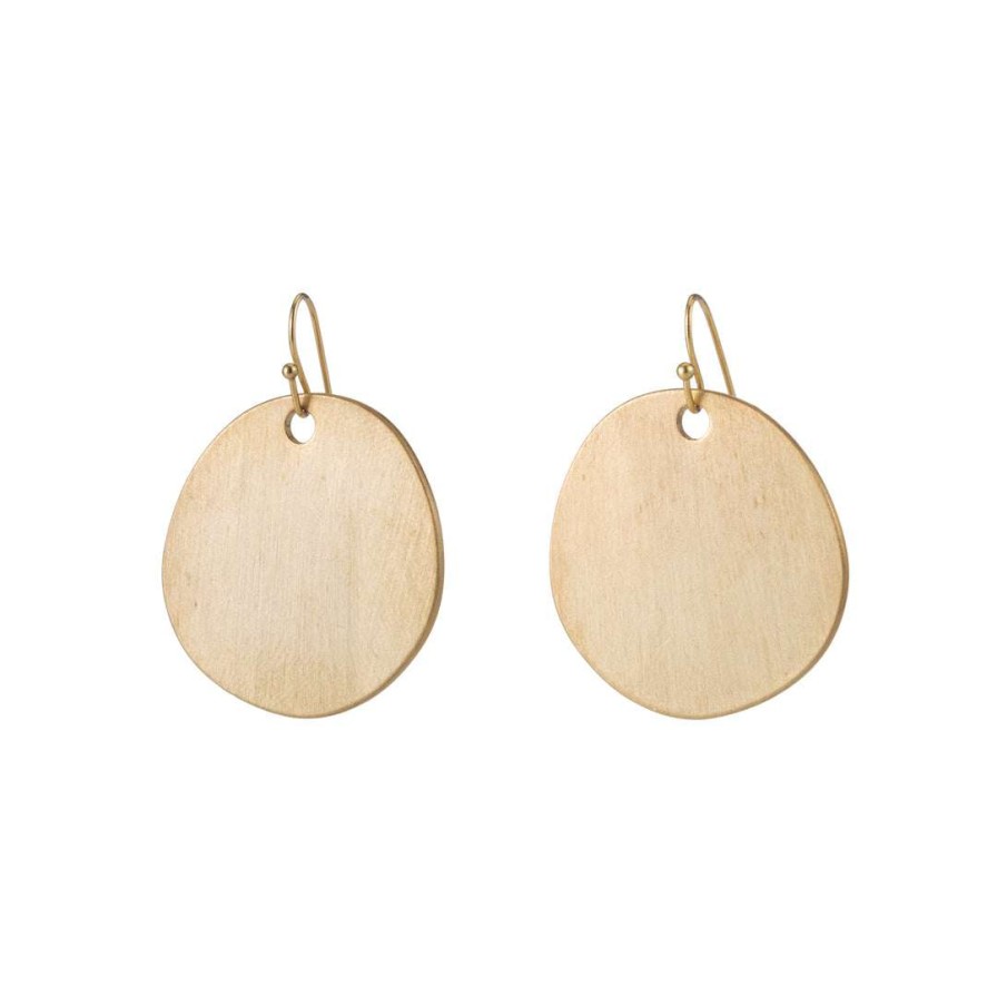 Earrings * | Deborah Grivas Large Matte 14Kt Gold Plate Chip Earring