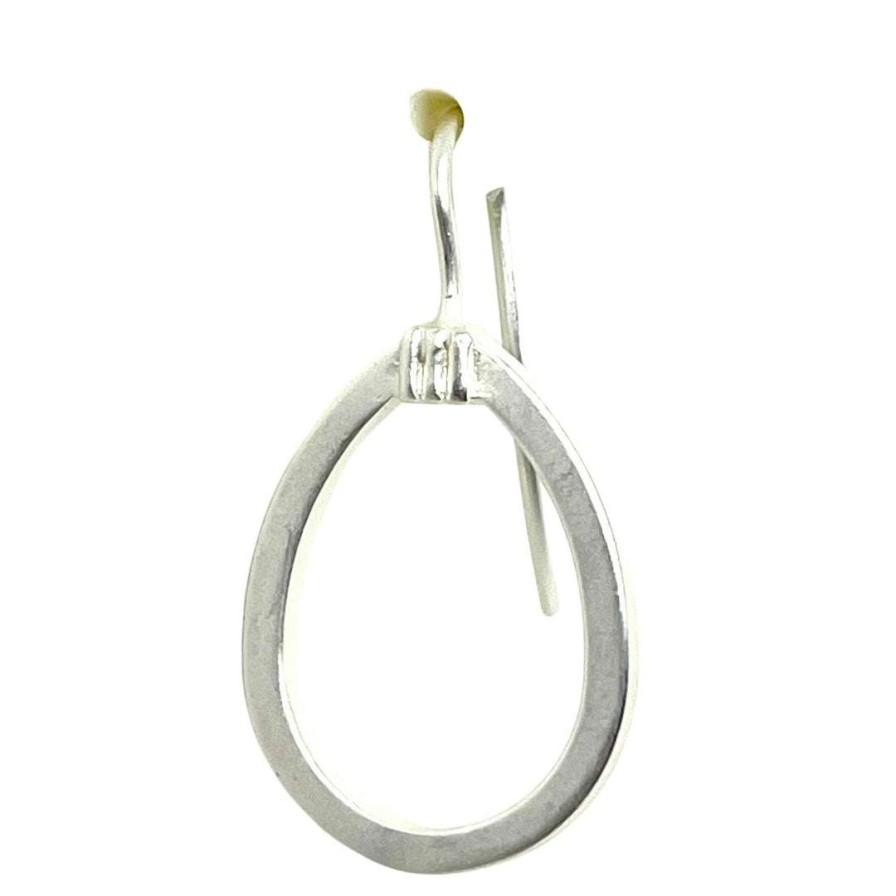 Earrings * | Deborah Grivas Teardrop Matte Silver Frame Earrings Gold