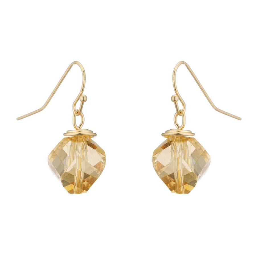 Earrings * | Deborah Grivas Champagne Crystal Top Twist Earrings