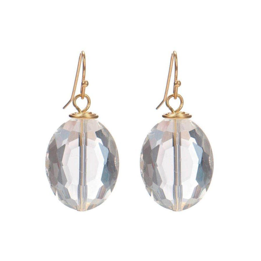 Earrings * | Deborah Grivas Clear Crystal With Top Wrap Earrings