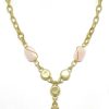 Necklaces * | Deborah Grivas New Arrivals Rose Quartz Matte Gold Linkage Y Necklace