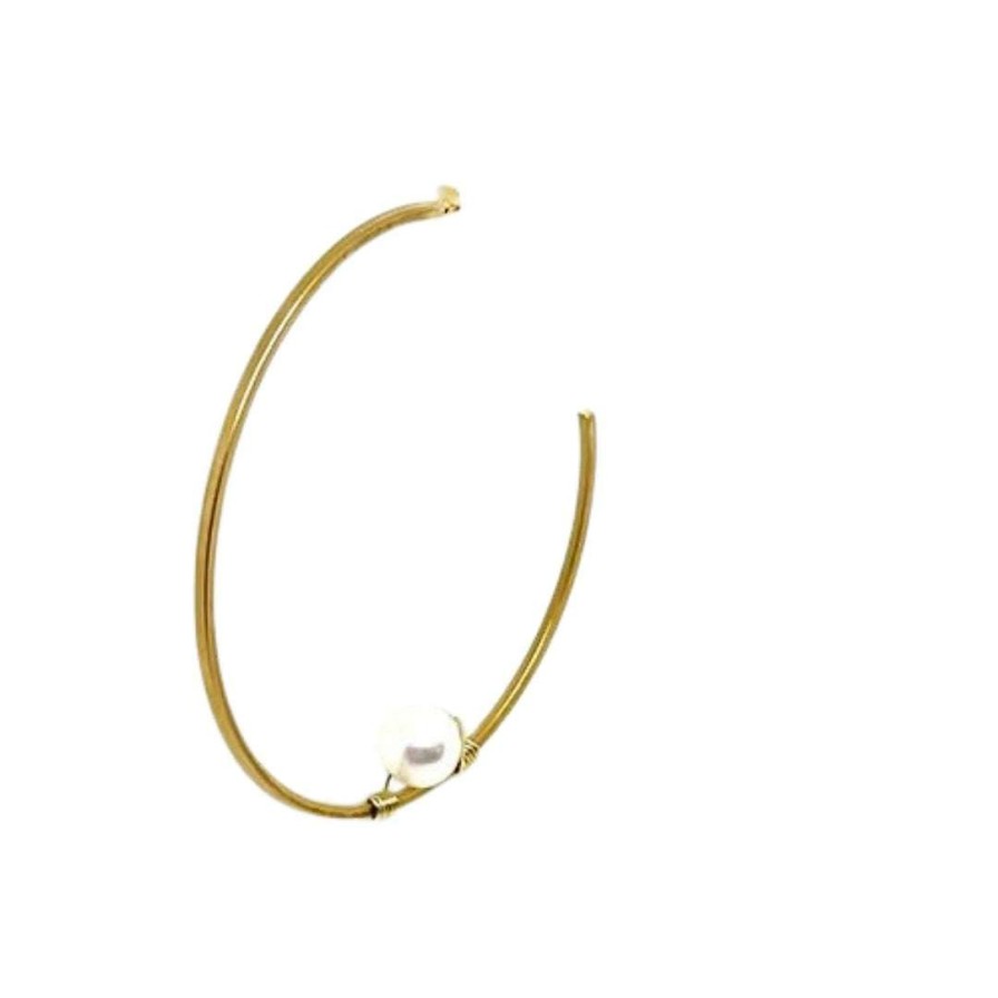 Earrings * | Deborah Grivas Fresh Water Pearl Hoop Earrings New Arrivals