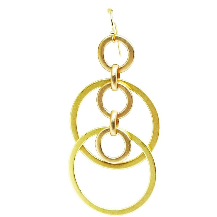 Earrings * | Deborah Grivas Matte Gold Double Hoop Earring