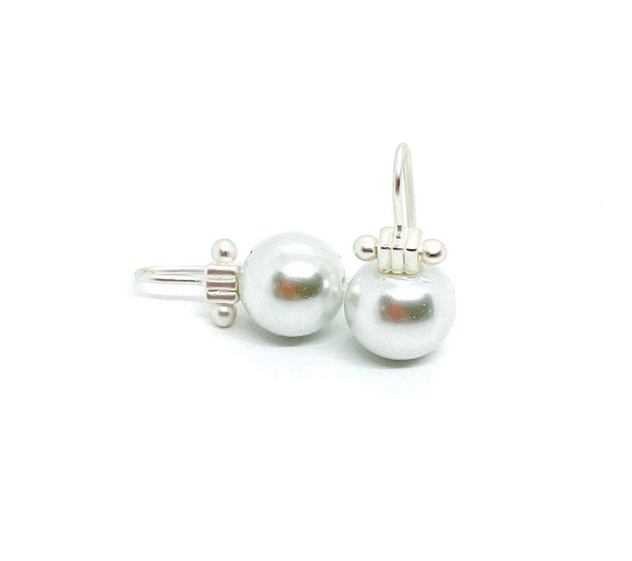 Earrings * | Deborah Grivas New Arrivals Pearl Matte Earrings Gold