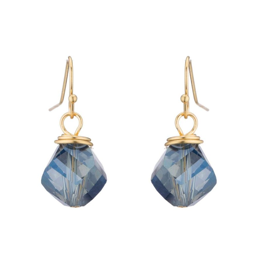 Earrings * | Deborah Grivas Labradorite Faceted Crystal Top Twist Earrings